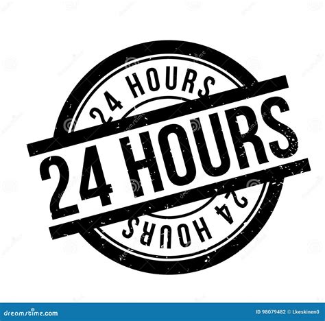 24 Hours Rubber Stamp Stock Vector Illustration Of Help 98079482