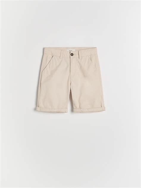 Pamučni šorts boja nude RESERVED 4415N 02X