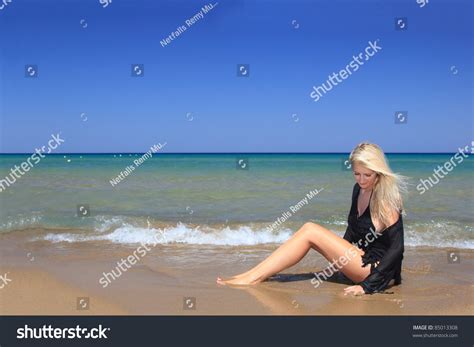 Sexy Bikini Model Posing On Beach Stock Photo Shutterstock