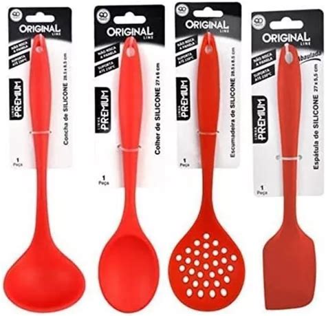 Kit Jogo Cozinha Concha Colher Escumadeira Esp Tula Silicone Mercadolivre