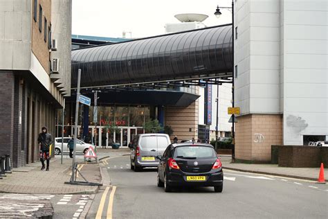 Low Angle View of British Road and Traffic at Luton Town of England UK