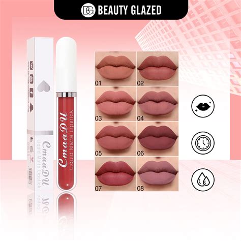 Sexy Red Matte Velvet Lip Tint Nude Liquid Lipsticks Waterproof Long Lasting Nonstick Cup