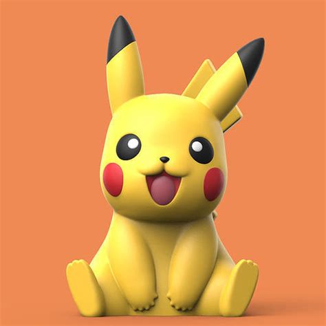 Pokemon Pikachu Easy Print No Support D Model D Printable Cgtrader