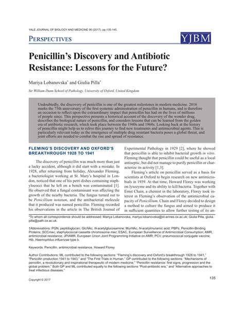 (PDF) Penicillin’s Discovery and Antibiotic Resistance: Lessons for the ...