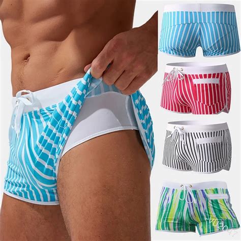 Sungas moda praia masculina calção de banho sexy para homens maiô