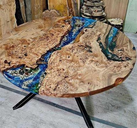 Кухонный стол из карагача и эпоксидной смолы | Festima.Ru – частные ...