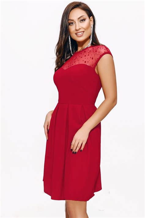 Rochie Cu Buzunare Twiggy Shop 33619 Rosu Dimensiune 48 EU EMAG Ro