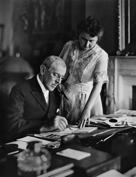 A Posed Photo Of Woodrow Wilson With His Wife Edith Who Ran The Day