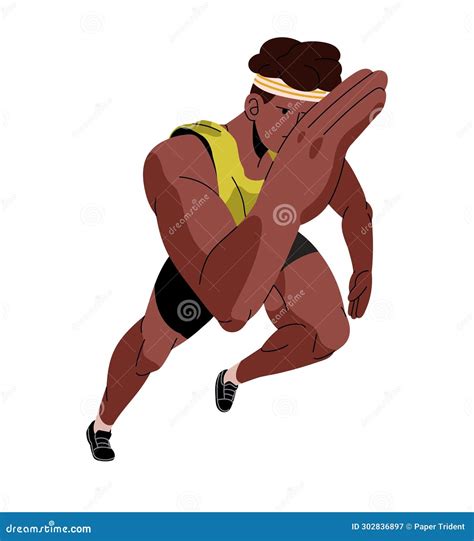 Professional Sprinter Running Sprint. Sportsman Rushing in Race