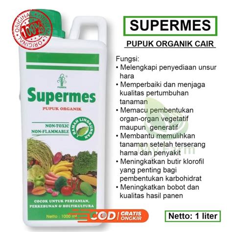 Supermes 1 Liter Pupuk Organik Cair Untuk Meningkatkan Pertumbuhan