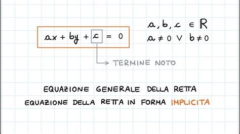 Equazione Generale Della Retta Nel Piano Cartesiano Retta In Forma