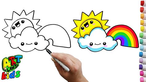 draw  sun  rainbow  kids youtube