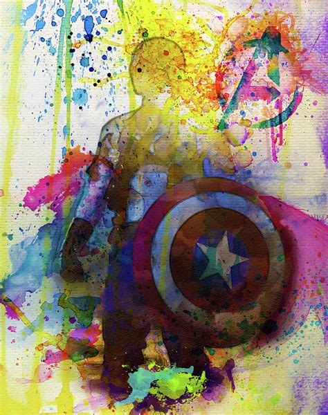 Captain America Watercolor Painting By Kyle Willis