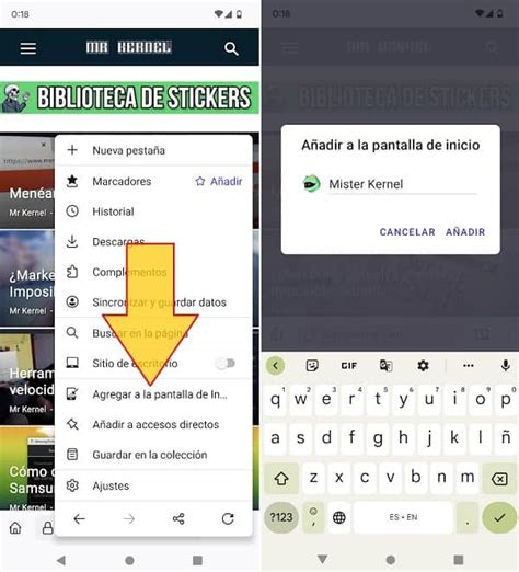 Cómo añadir una página web a la pantalla de inicio de Android