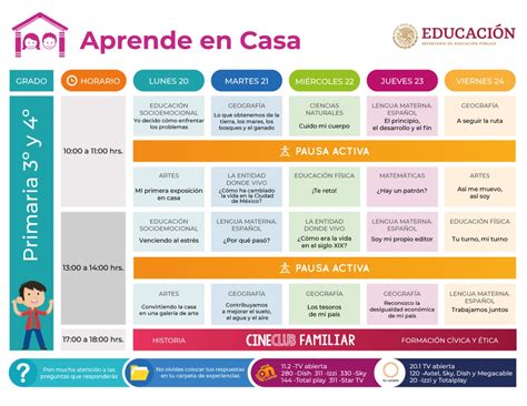 Sep Horarios De Clases Del Programa Aprende En Casa Del 23 De Abril