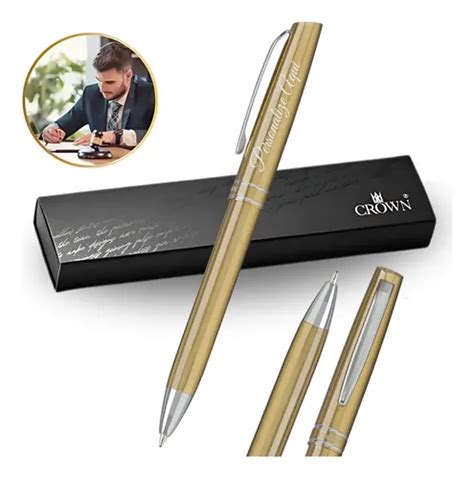 Canetas De Luxo Baratas - Caneta De Luxo Barata Metálica Crown Dourada Com Estojo | MercadoLivre