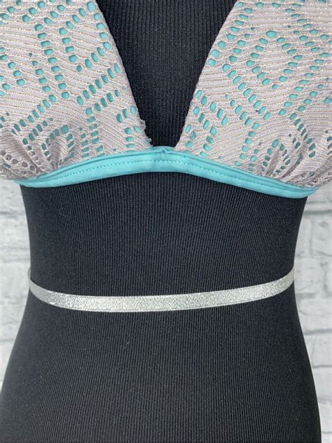 Hula Honey Cut Out Halter Tie Bikini Top Light Blue G Gem