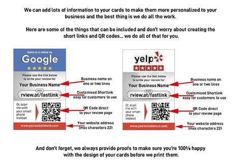 2500 Google My Business Yelp Dual Review Cards Review Cards