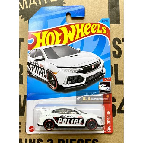 Xe Hot wheels Chính Hãng mẫu xe JDM HONDA CIVIC TYPE R Police Version Shopee Việt Nam