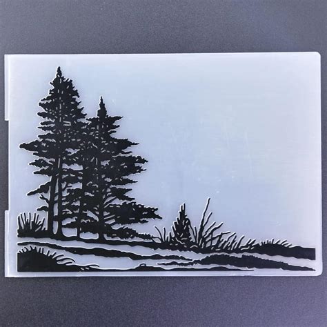 Amazon Kwan Crafts Tree Landscape Background Plastic Embossing