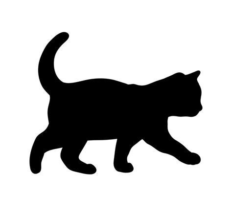 Silueta Abstracta De Gato Negro Caminando Icono Ilustraci N De Vector