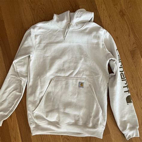 Carhartt Womens Cream Hoodie Depop