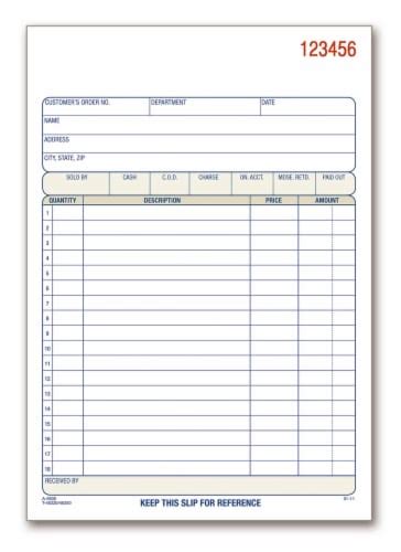 Adams Sales Order Book Part Carbonless Pack Of Pack Kroger