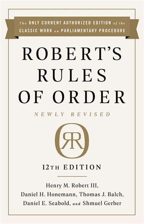 Robert S Rules Of Order Newly Revised 11th Edition