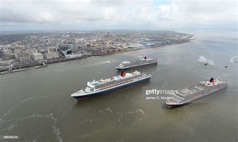 Cunards Three Queens Dance In The River Mersey On May 26 2015 In