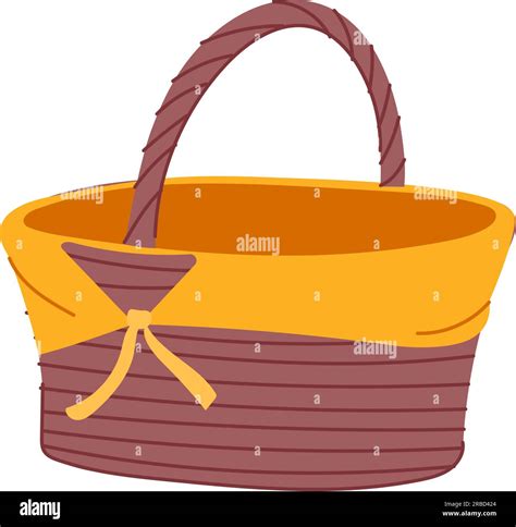 Lunch Picnic Basket Cartoon Vector Illustration Stock Vector Image