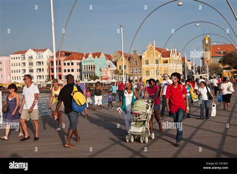 Curacao, Caribbean island, Netherlands Willemstad. Punda quarter ...