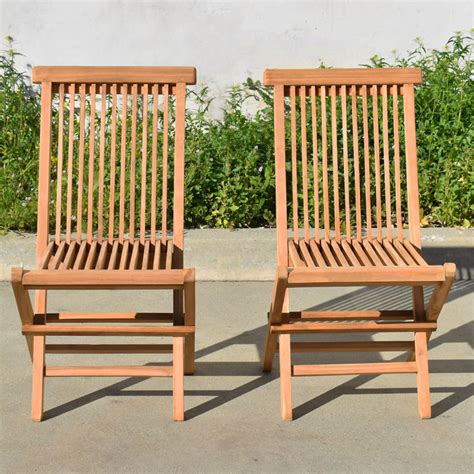 Sunriseoutdoorltd 2 Pack Golden Teak Wood Outdoor Folding Chair Patio