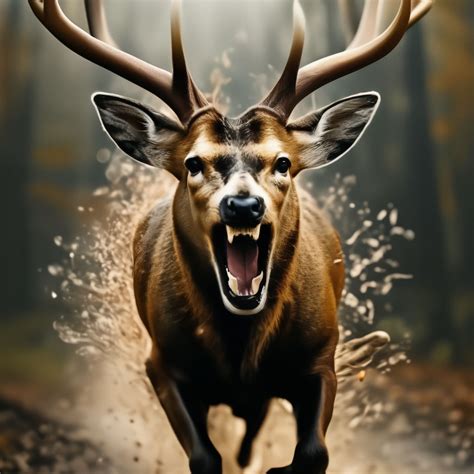 «Бешеный олень орёт и бежит на …» — создано в Шедевруме