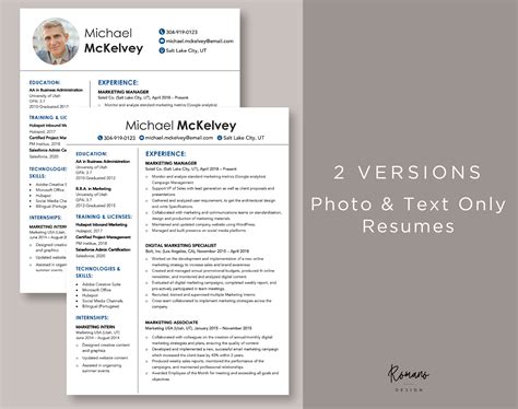 professional resume template  photo modern resume template pages