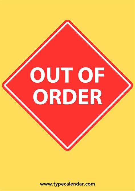 Free Printable Out Of Order Sign Templates Pdf Word Restroom