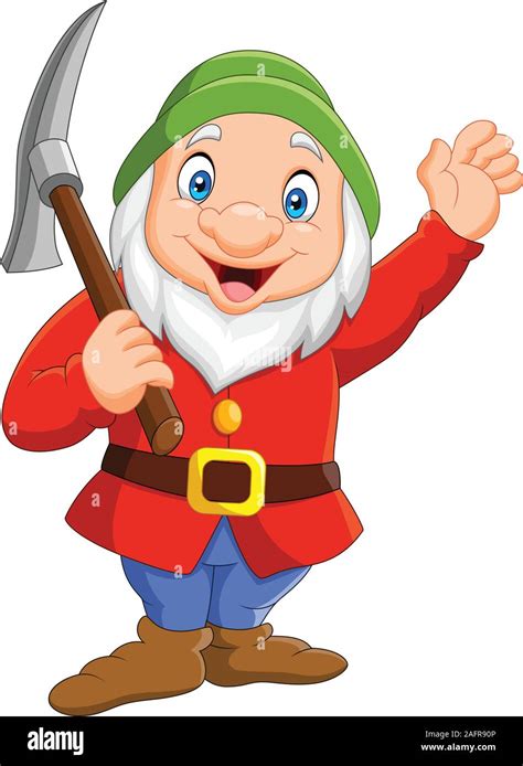 Cartoon Happy Dwarf Miner Stock Vector Image Art Alamy