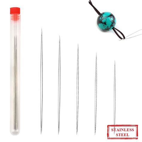 Pcs Stainless Steel Big Eye Curved Beading Needles Easy Jewelry