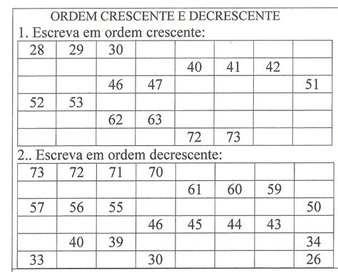 Atividades Ordem Crescente E Decrescente - 7