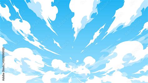中心から湧き出すかっこいい雲と空の背景イラストエフェクト風169 素材庫向量圖 Adobe Stock