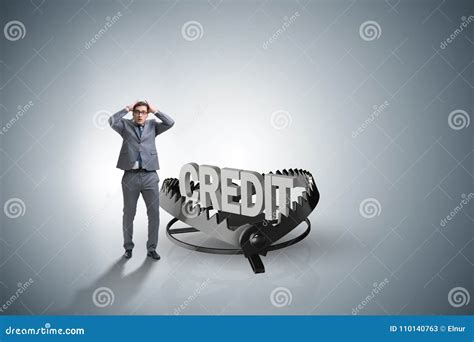 The Businessman Falling into the Trap of Loan Credit Stock Image ...