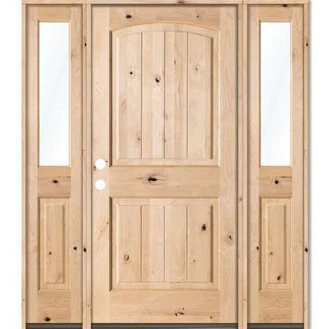 Krosswood Doors In X In Rustic Unfinished Knotty Alder Arch Top