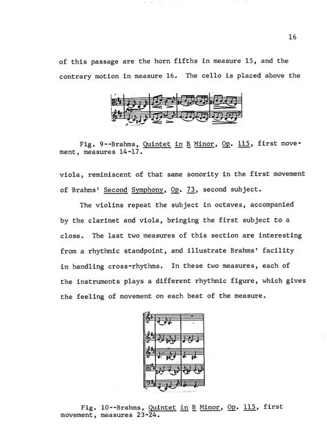 An Analysis Of Brahms Quintet In B Minor Op 115 For Clarinet And