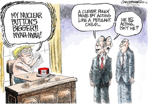 Cartoons: Nuclear threats from Donald Trump and Kim Jong-Un
