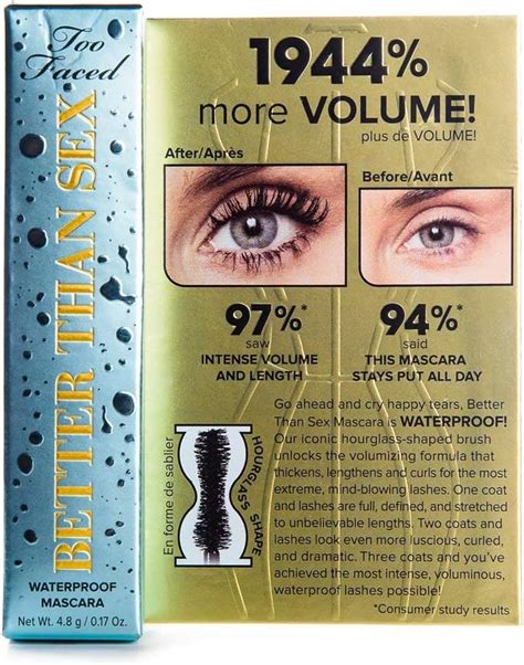 Amazon Too Faced Mini Better Than Sex Waterproof Mascara Mini Size Black 0 17 Oz 5 ML