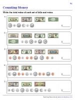 Counting U.S. Coins and Bills Worksheets - Worksheets Library