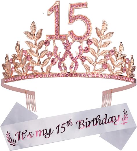 Buy 15th Birthday Sash And Tiara For Girls Fabulous Set Glitter Sash