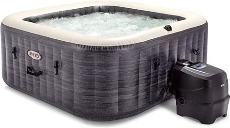 Intex Purespa Plus Person Inflatable Square Outdoor Hot Tub Spa With Bubble Airjets