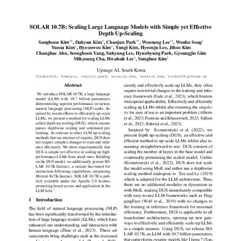 SOLAR 10 7B Scaling Large Language Models With Simple Yet Effective