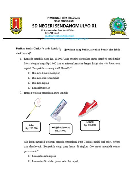 Asesmen Diagnostik Kognitif Kelas 4 Pdf