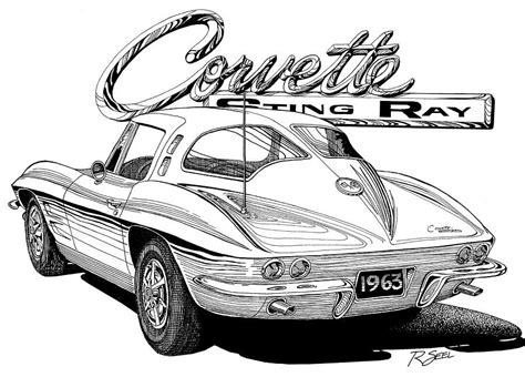 1963 Split Window Corvette By Rod Seel Corvette Cool Car Drawings